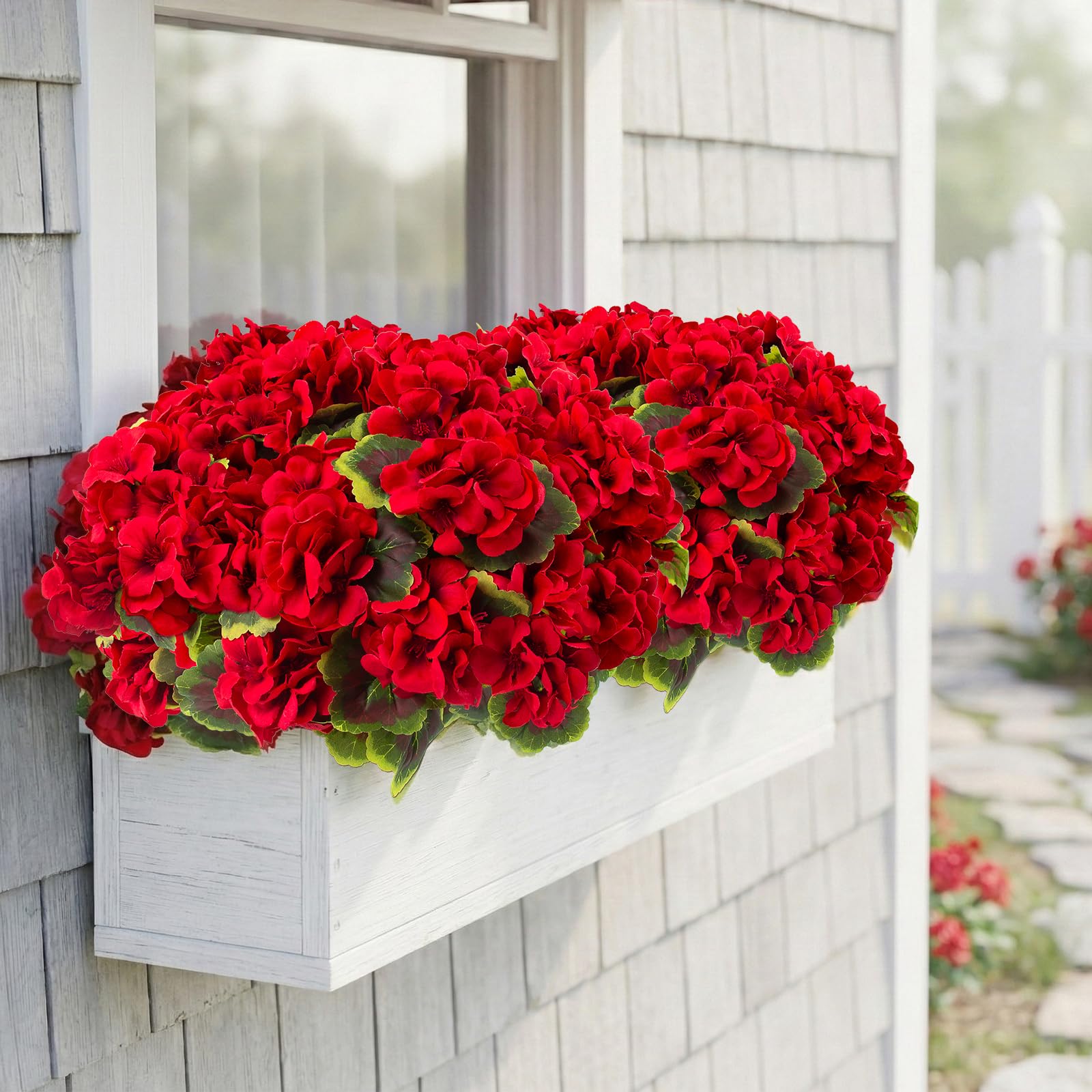 lovemoon weather-resistant geraniums withstand sun and rain for outdoor use