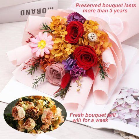 Lovenfold handmade preserved flowers arrangement suitable for home decor display.
