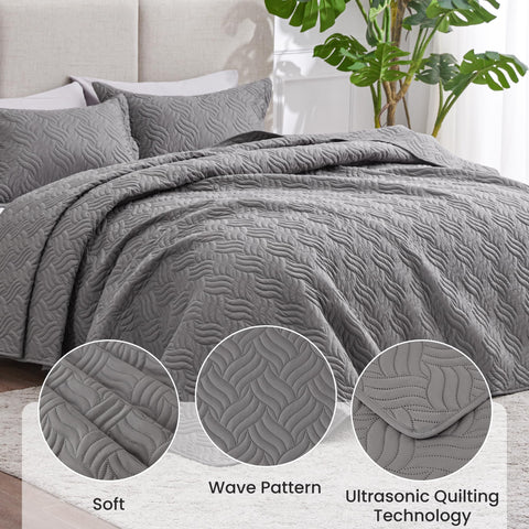 Love's cabin 3-piece set displayed with two shams