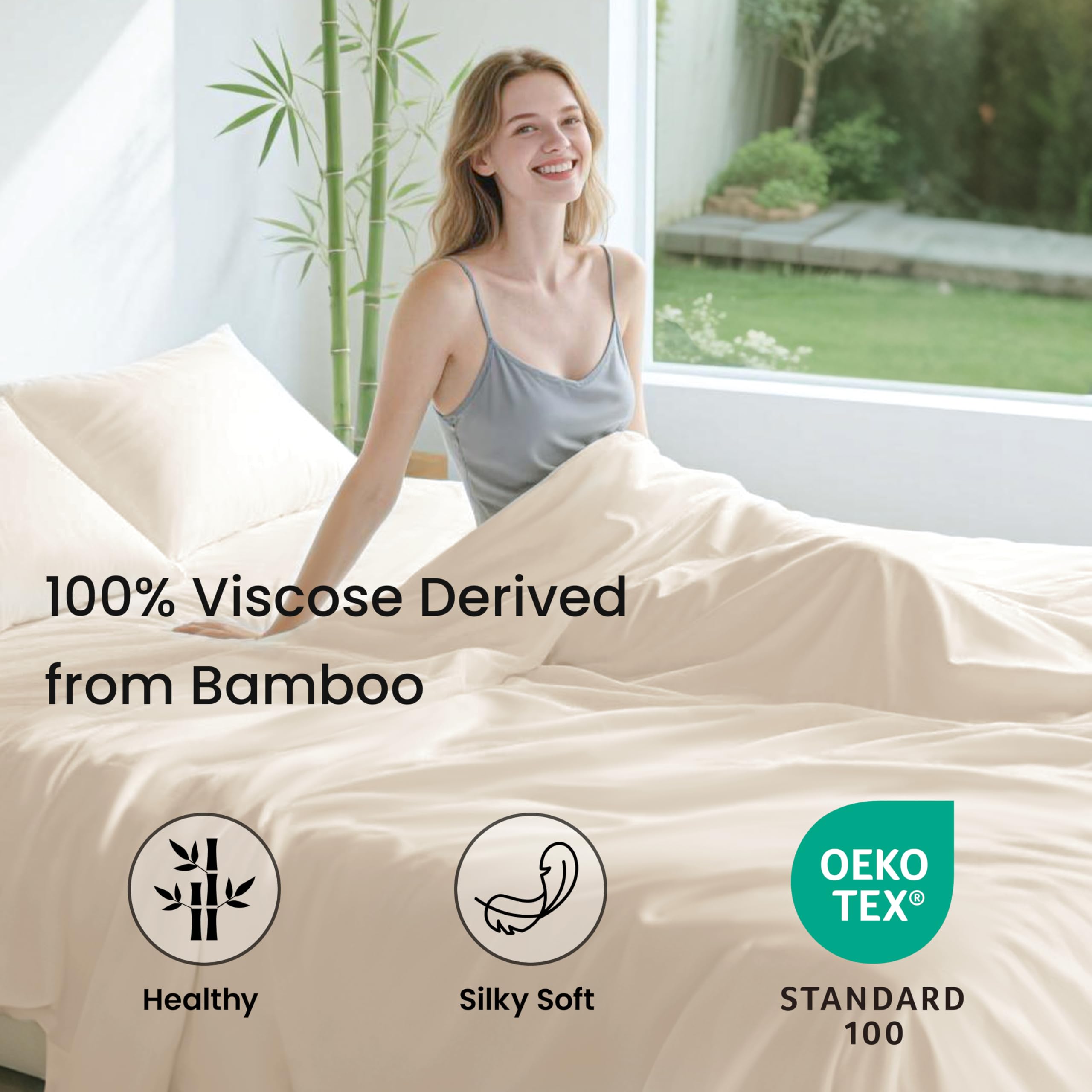 Love's cabin bamboo queen sheet deep-pocket fit for thick mattresses