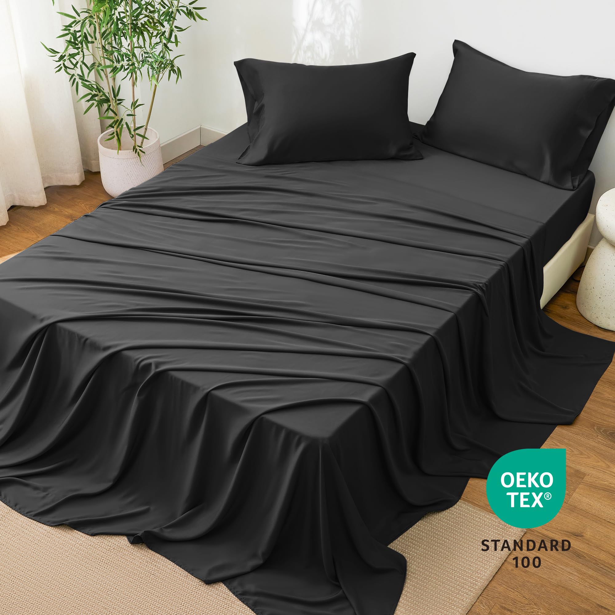 Love's cabin bamboo sheet set includes pillowcases for a complete cozy setup.
