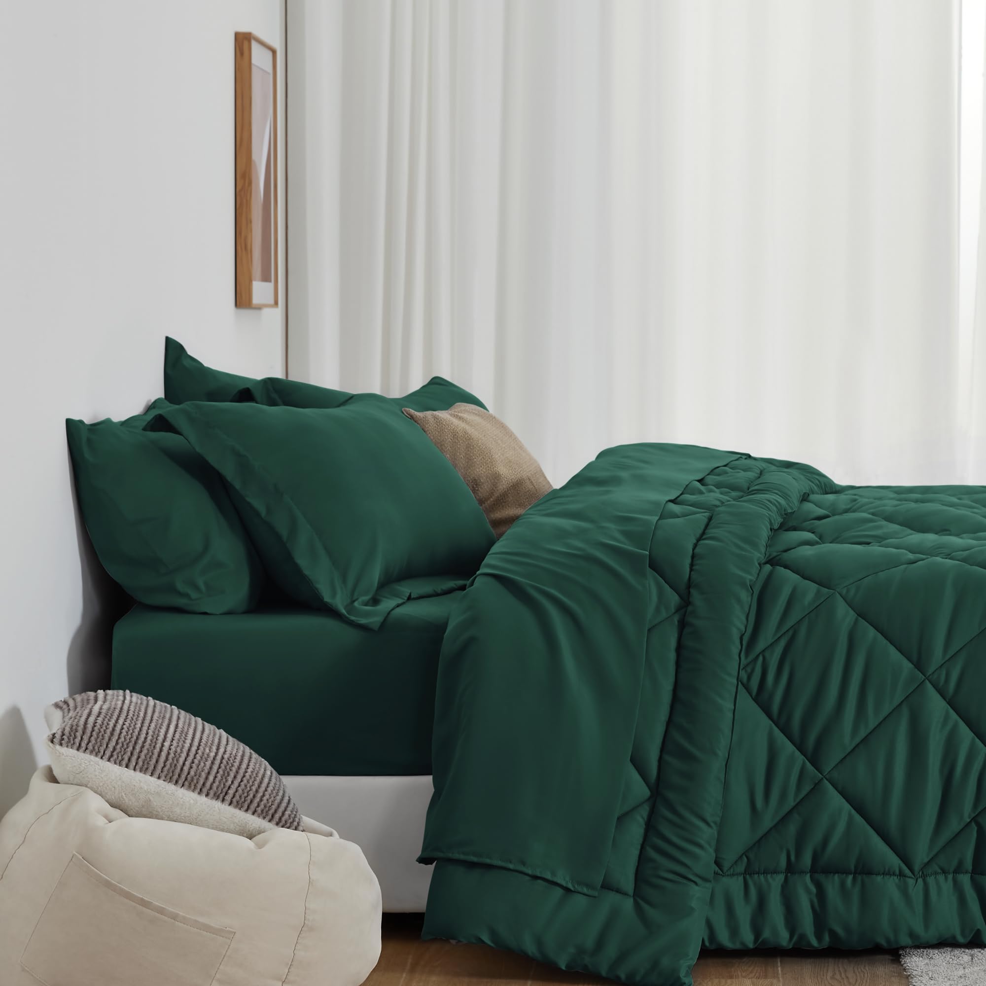 Love's cabin bedding-in-a-bag contents show easy all-in-one setup.