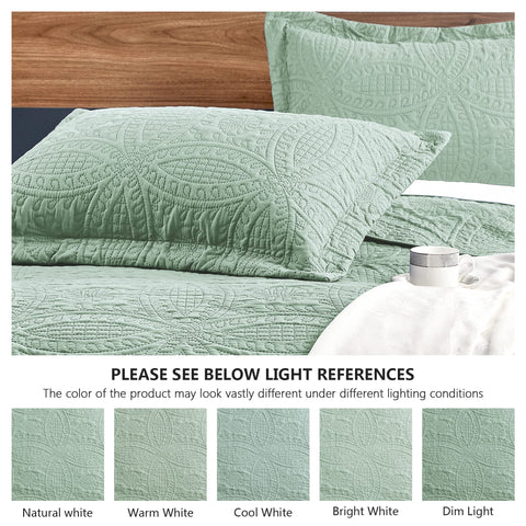 Love's cabin bedspread folded on a neatly made bed in a modern room.