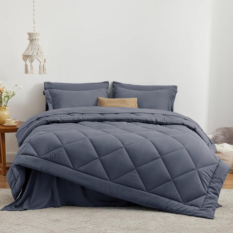 Love's cabin comforter features box stitching to prevent shifting and maintain warmth