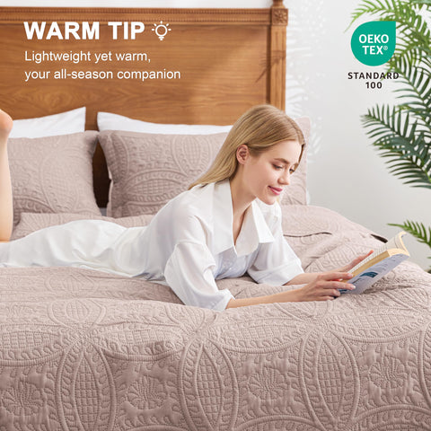 Love's cabin burlwood-toned bedding creates a coordinated bedroom look