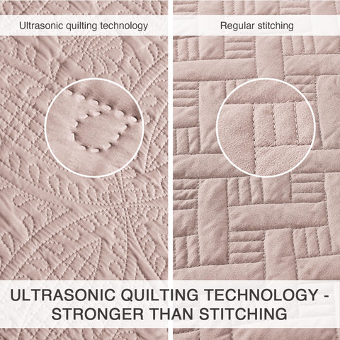 Love's cabin coin-pattern embossed coverlet adds texture and lightweight warmth