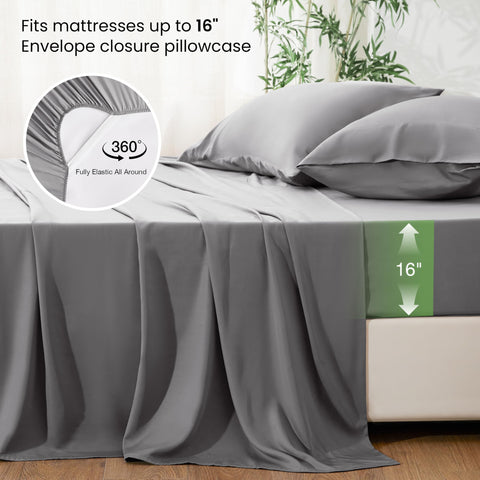 Love's cabin cooling and breathable bamboo sheets on a neatly made bed