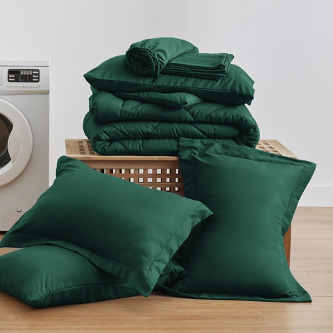 Love's cabin dark green packaging highlights premium soft comfort.