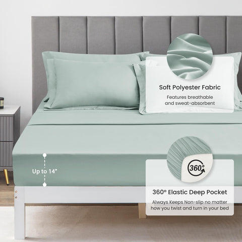 Love's cabin fitted sheet with 14-inch deep pocket fits most mattresses.
