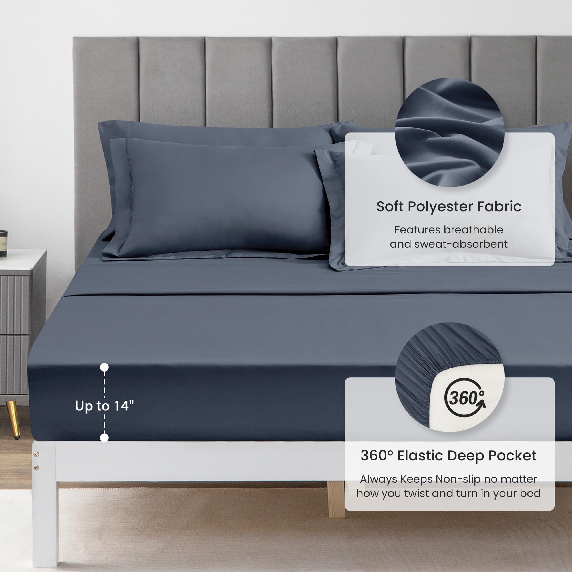 Love's cabin fitted-sheet deep pocket 14in for secure fit.