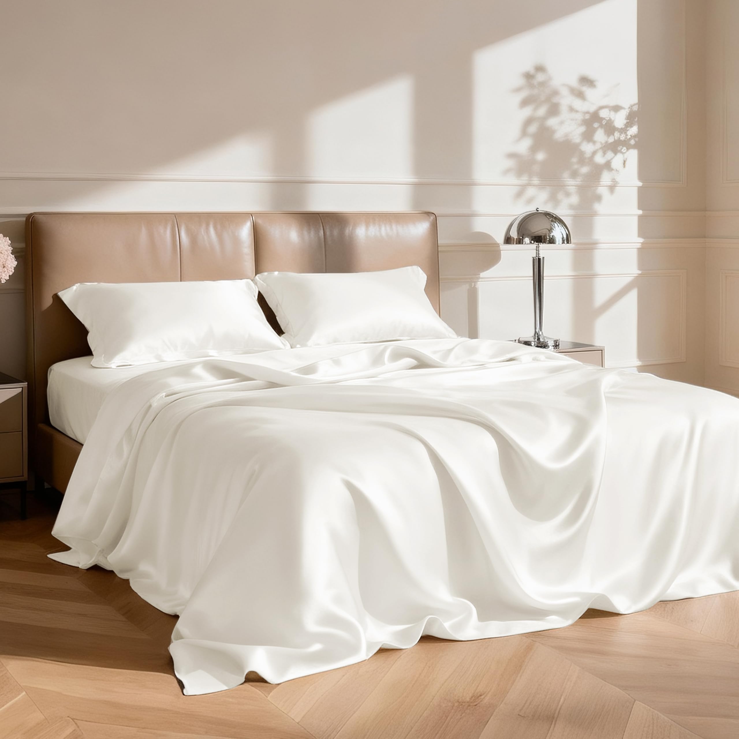 Love's cabin full-size satin fitted sheet with 14-inch deep pocket