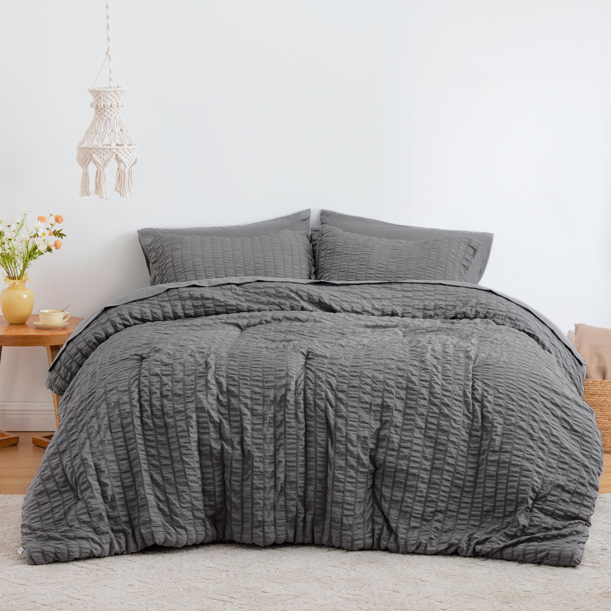 Love's cabin king flat sheet 108x102 on bed highlights breathable, smooth sleep surface