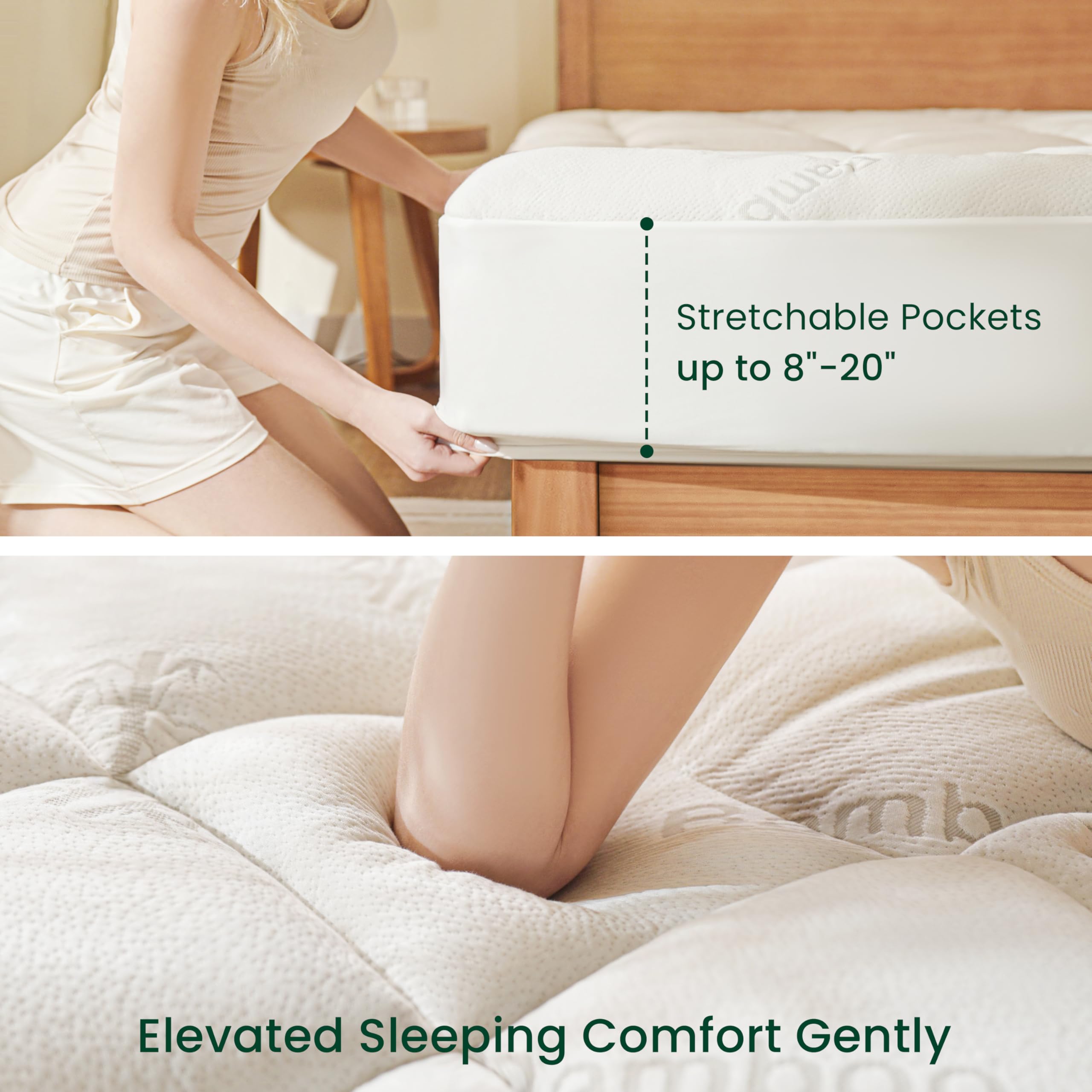 Deep-pocket design fits 8-20 inch mattresses securely