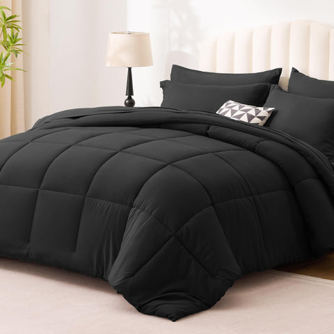 Love's cabin ash black flat sheet promotes breathable comfort for a cool night.