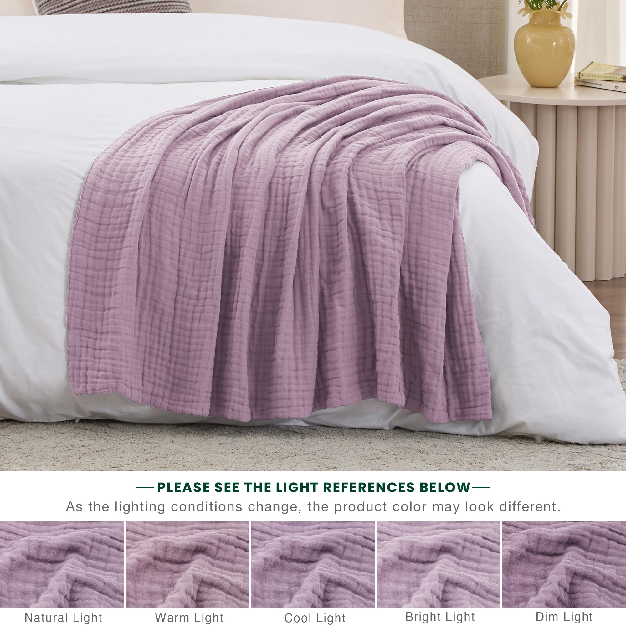Love's cabin beige muslin blanket complements modern home decor
