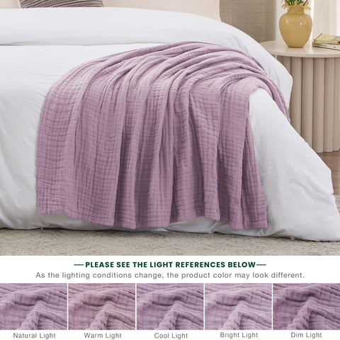 Love's cabin beige muslin blanket complements modern home decor
