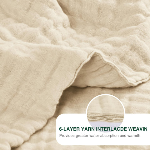 Love's cabin muslin blanket care label highlights easy machine washing.