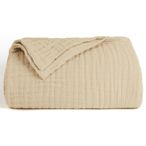 Care tips for Love's cabin muslin blanket and easy machine-wash care.