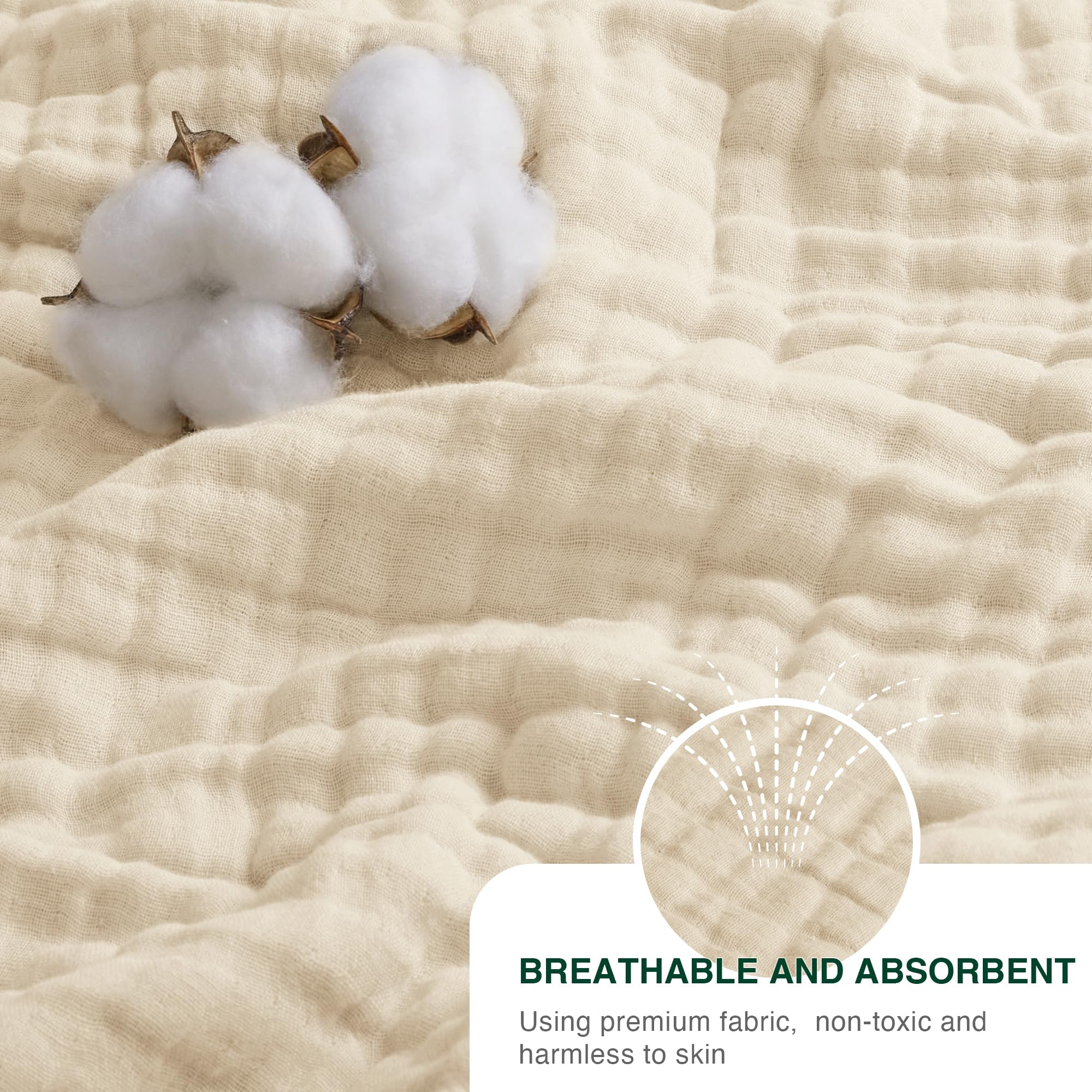 Love's cabin muslin blanket draped on a couch for cozy home styling.