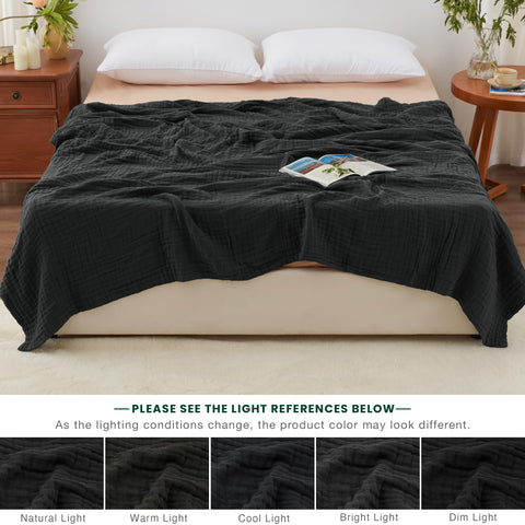 Love's cabin muslin blanket machine washable for easy care.