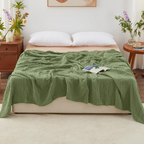 Love's cabin muslin blanket lightweight cozy feel, ideal for all seasons