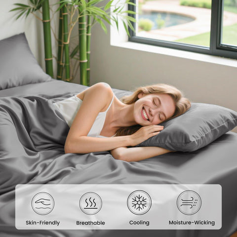 Love's cabin OEKO-TEX certified bamboo sheet set for safe nightly use