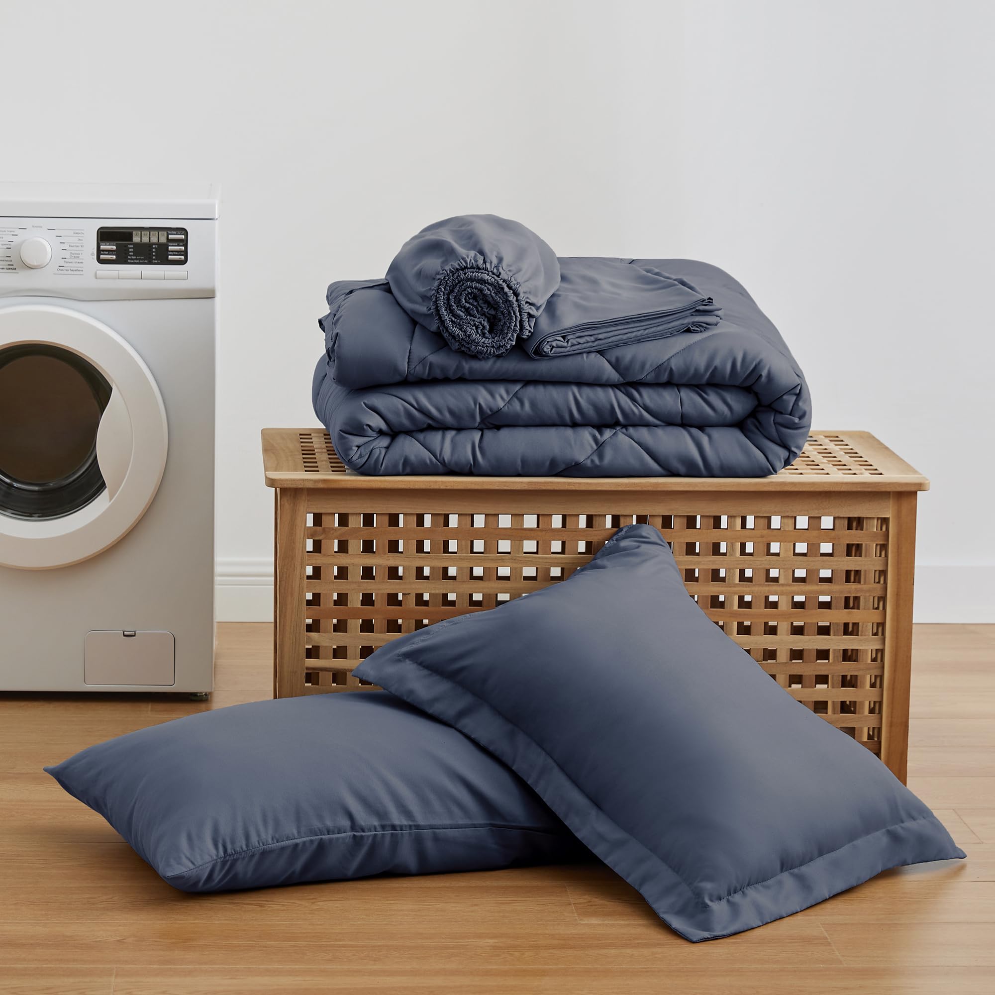 Love's cabin navy pillow sham completes the coordinated bedding look