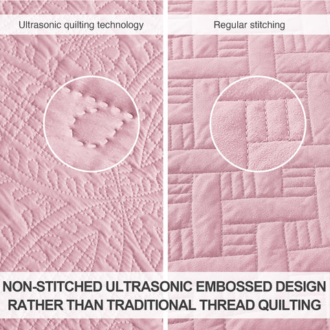 Love's cabin pink queen bedspread brightens the linens