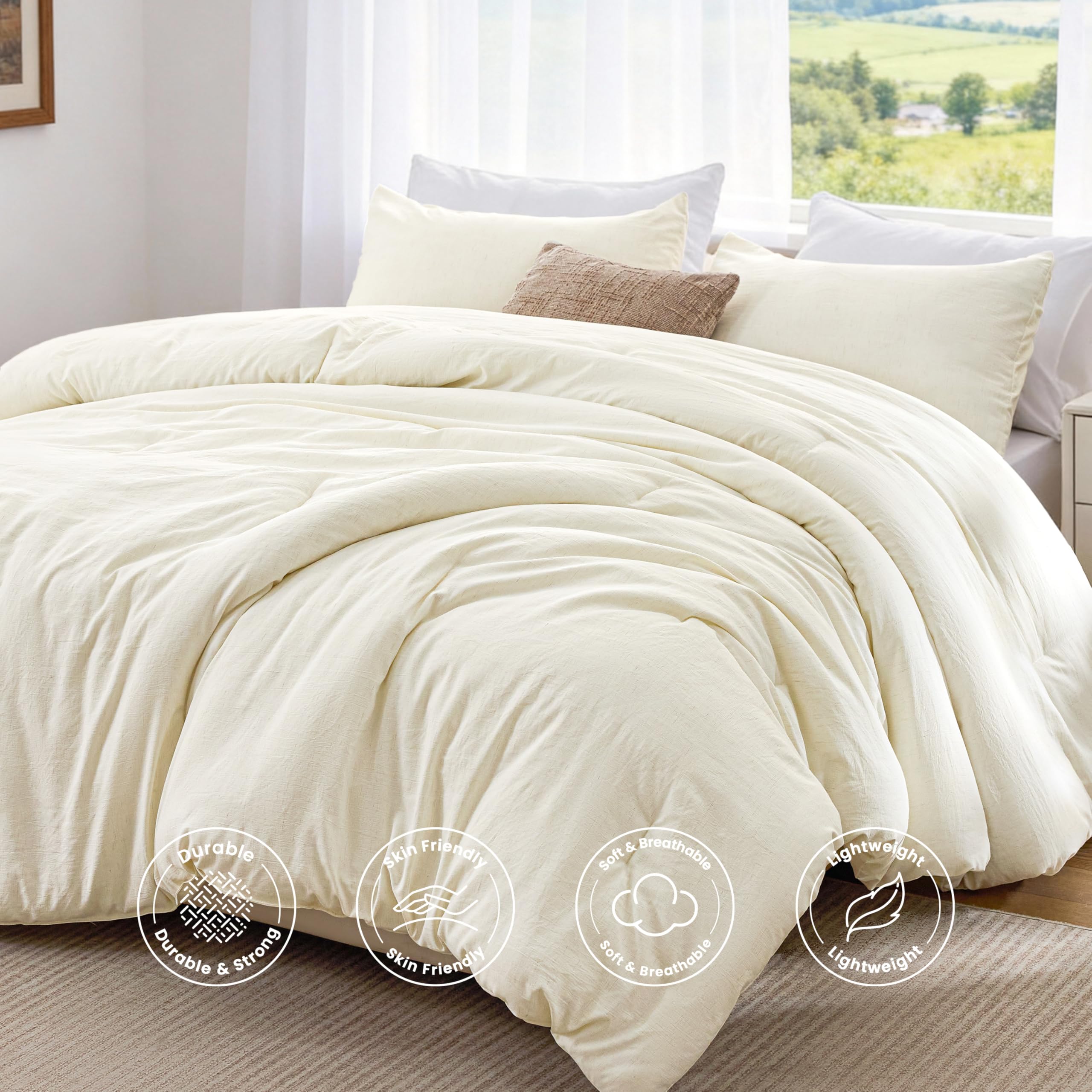 Love's cabin subtle striped texture on comforter for designer-inspired bed