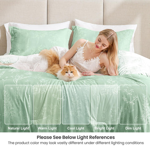 Love's Cabin Sage Green Comforter Set Queen includes two pillow shams for a complete look.