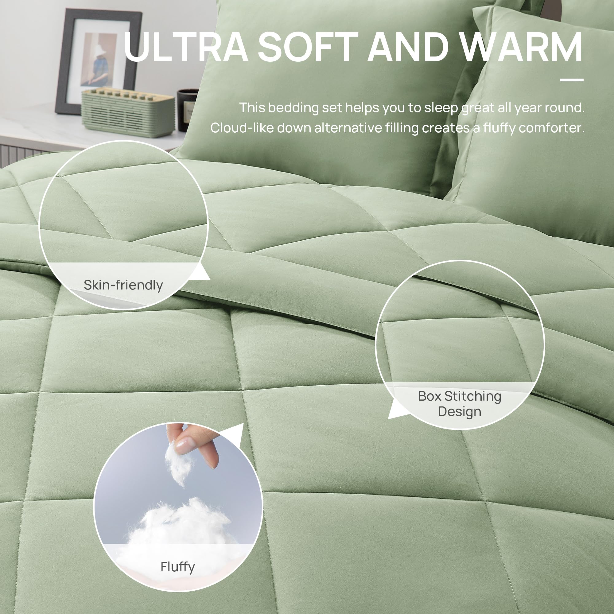 Love's cabin sage pillow sham shows envelope design for secure sleep