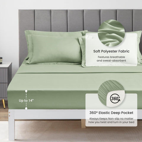 Love's cabin sage pillowcase with envelope closure prevents pillow slipping
