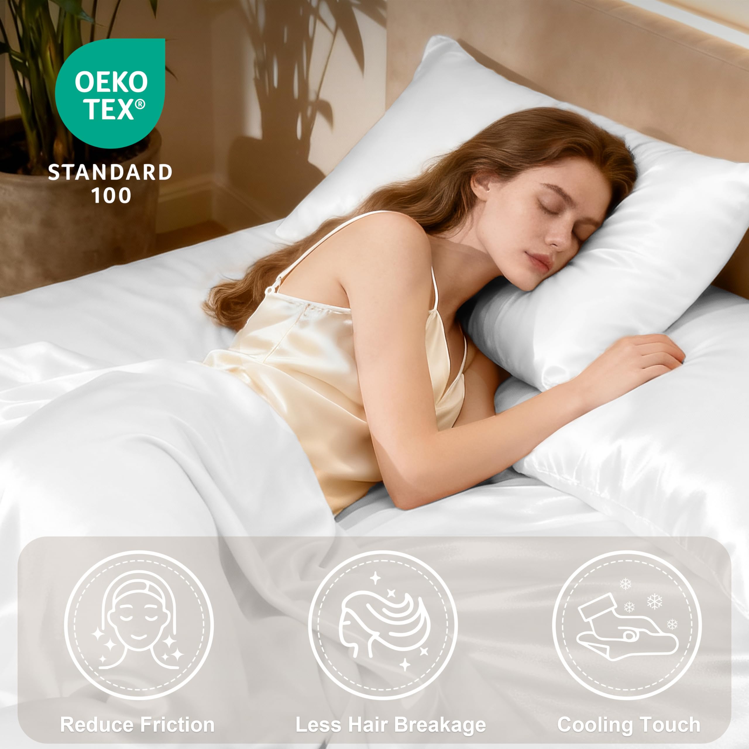 Love's cabin satin pillowcase 20x30 pair reduces hair frizz.