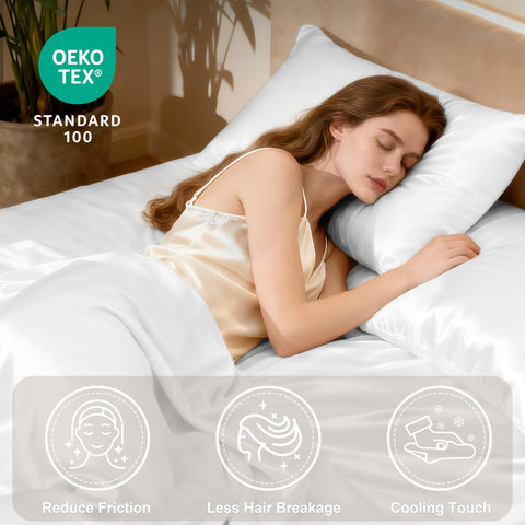 Love's cabin satin pillowcase 20x30 pair reduces hair frizz.