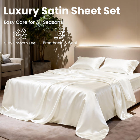 Love's cabin satin sheets machine-washable for simple care