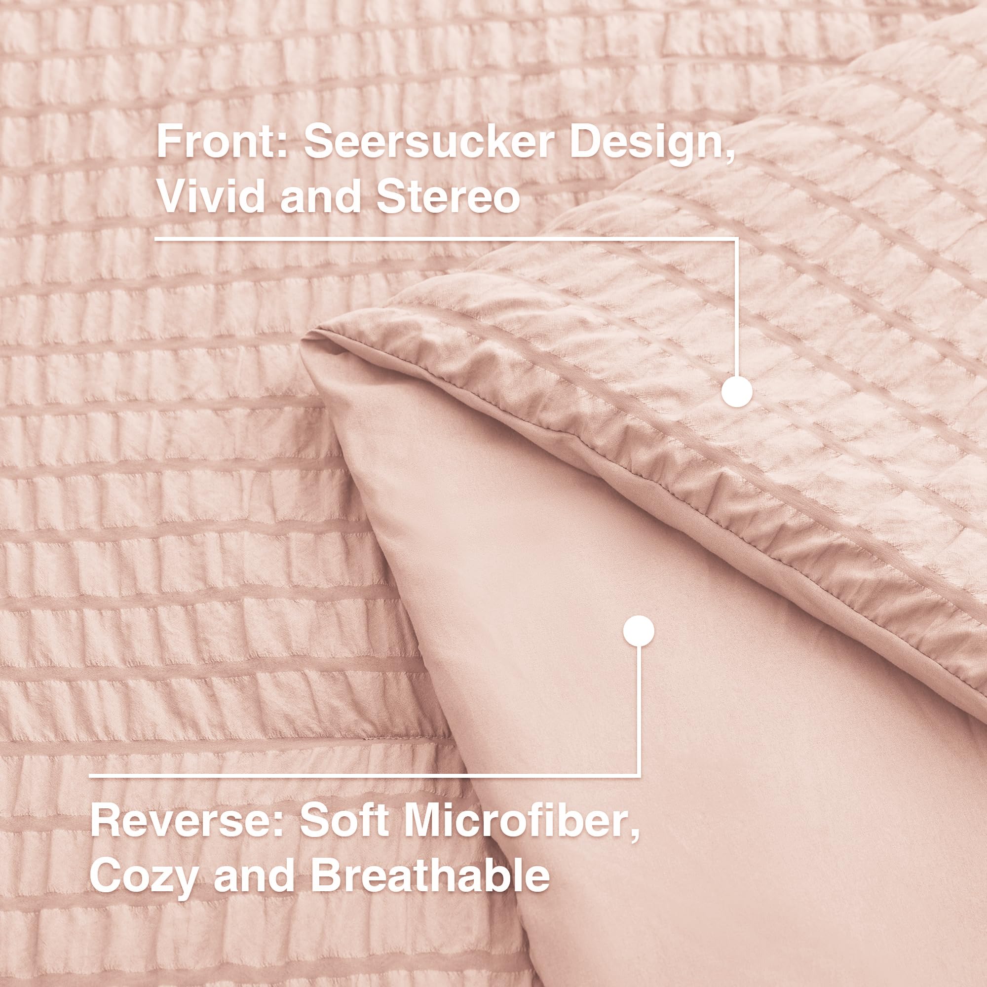 Love's cabin seersucker pink twin pillowcase adds soft, sleep-ready touch.