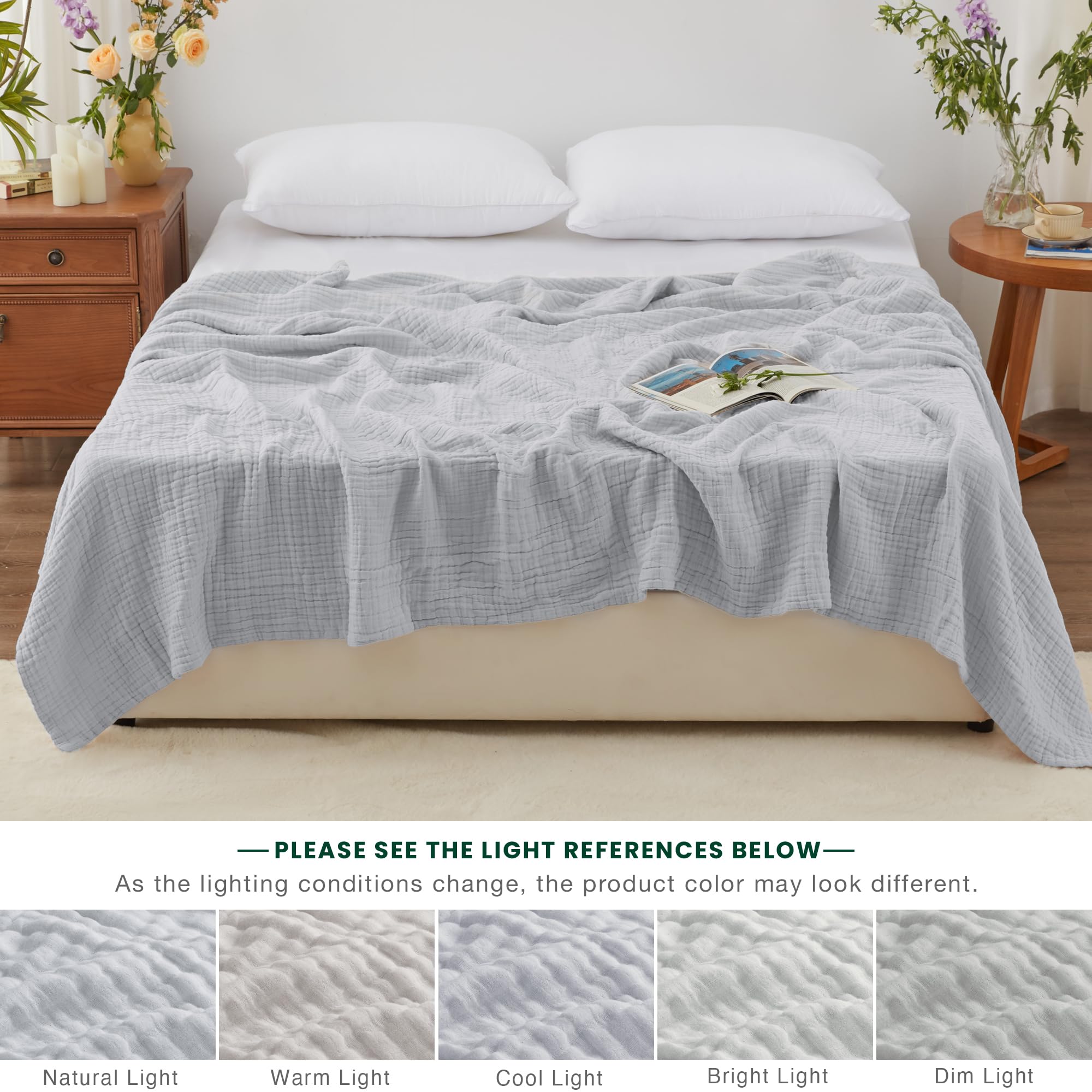 Softer with every wash, Love's cabin muslin blanket adapts to seasons.