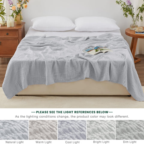 Softer with every wash, Love's cabin muslin blanket adapts to seasons.