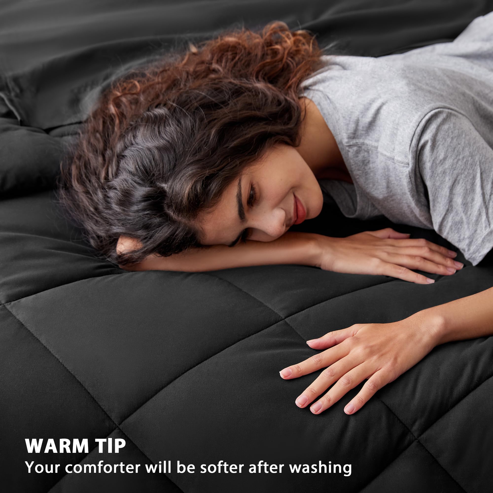 Love's cabin twin pillowcase in black with envelope closure for pillow security