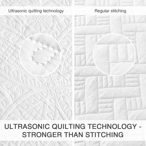 Edge stitching detail on Love's cabin Twin Quilt Set highlighting durable seams.
