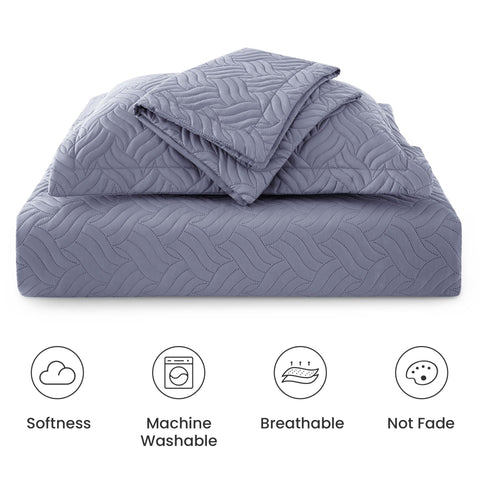 Love's cabin two pillow shams enhance bed styling and symmetry.