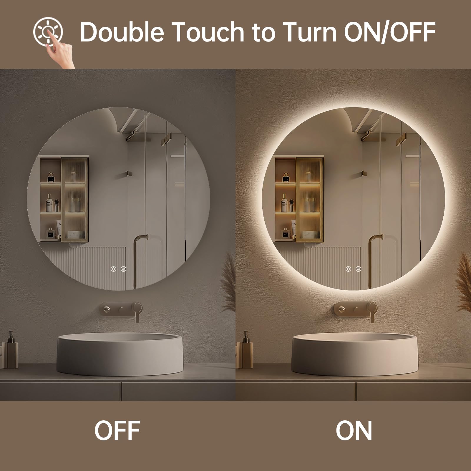 LOVESPEJO mirror with 3 color temperatures for customized lighting