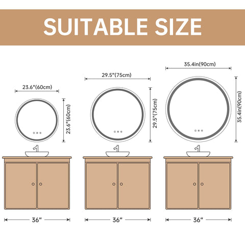 LOVESPEJO round LED bathroom mirror dimmed for cozy evening routines