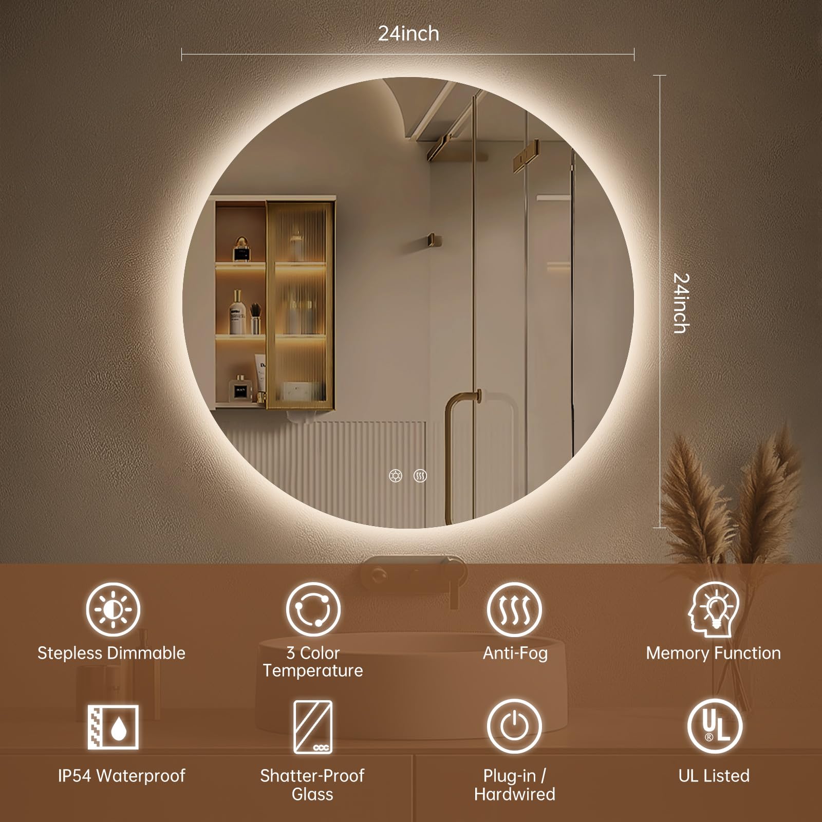LOVESPEJO shatterproof bathroom mirror designed for durability