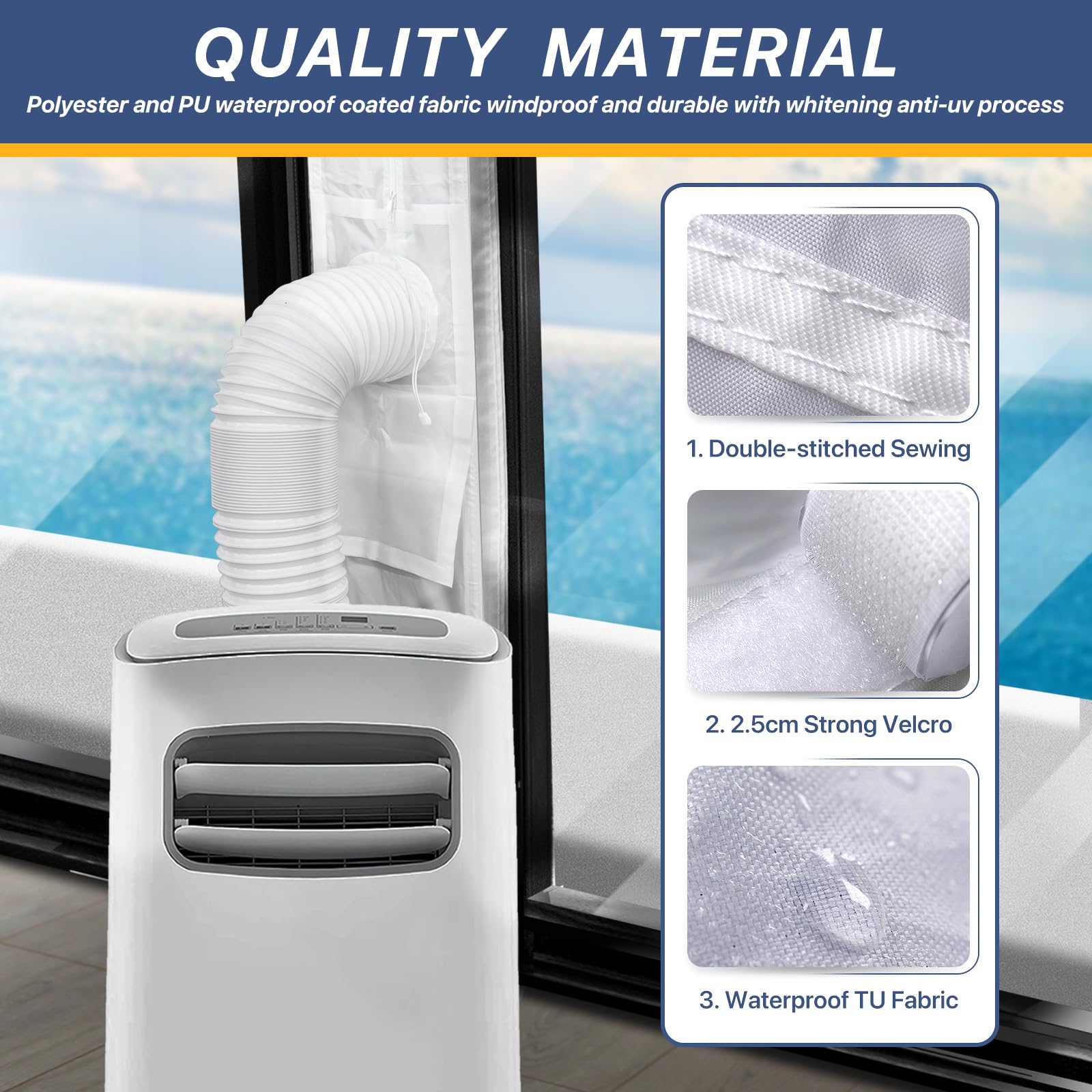Loviga sealed fabric with double stitching for durable performance.