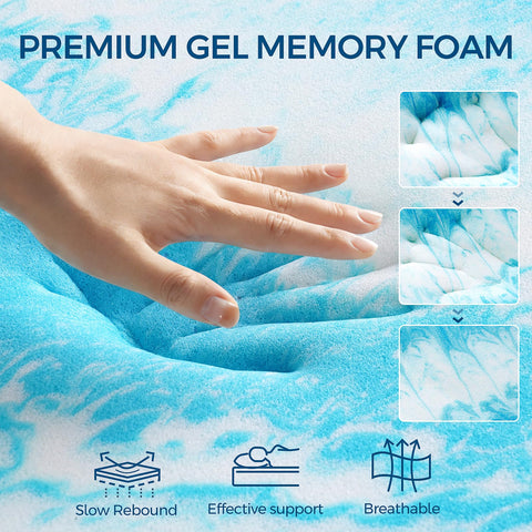 LovingLeashes gel memory foam closeup showing contouring and cooling support