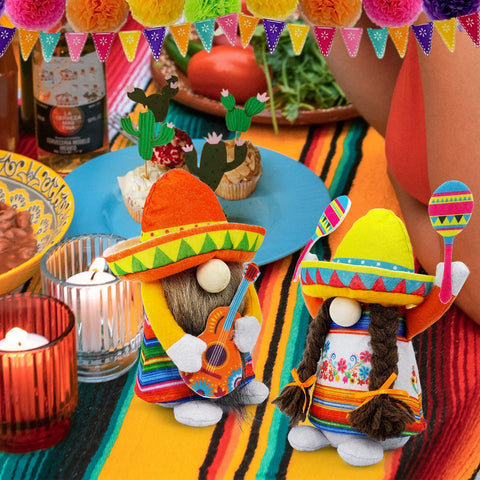 Lovinland Cinco de Mayo gnomes set shown in a full festive setup.