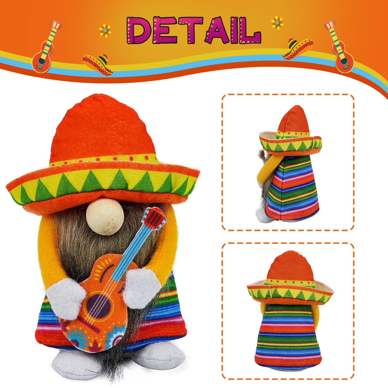 Lovinland Cinco de Mayo gnomes in serape poncho add color to decor.