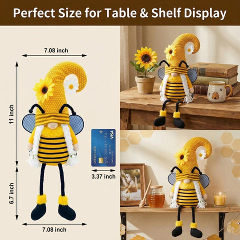 Lovinland honey-stick bee-gnome figurine adds charm to tabletops