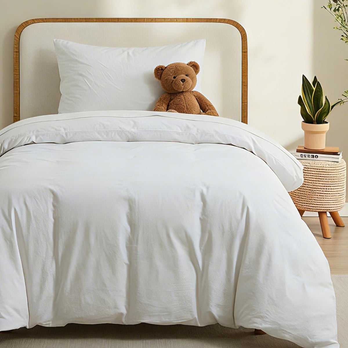 LOVQUE 100% Washed Cotton Duvet Cover Twin 68x90 shows soft, breathable fabric.